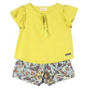 Conjunto Blusa e Short  Santa Fé Amarelo - Toddler Menina