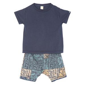 Conjunto Camiseta e Bermuda Arizona Azul - Toddler Menino