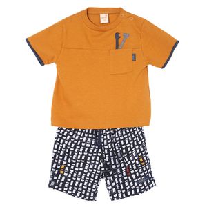 Conjunto Camiseta Bermuda Van Amarelo - Bebê Menino