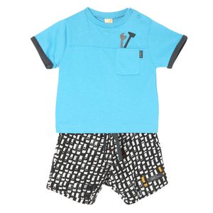 Conjunto Camiseta Bermuda Van Azul - Bebê Menino