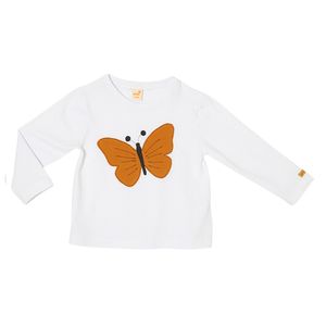 Camiseta Manga Longa Butterfly Branca - Toddler Menina