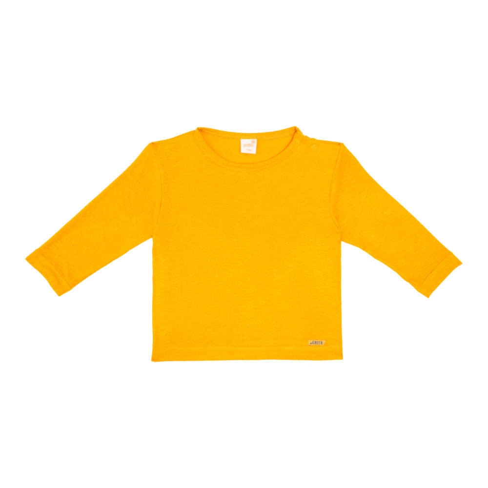 Camiseta Bebê Unissex Green Viscolinho ML Amarelo