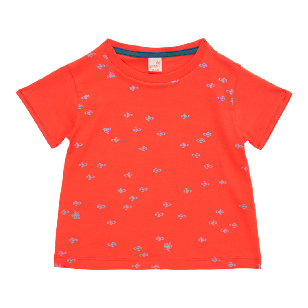 Camiseta Toddler Menino Green Espacial Vermelho