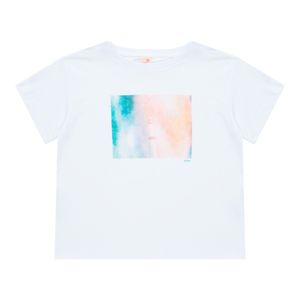Camiseta Infantil Menino Green Holographic Rock Branca Manga Curta