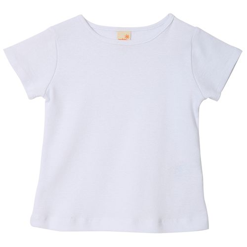 Camiseta Infantil Menina Green Básica Manga Curta Branca