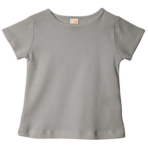 Camiseta Infantil Menina Green Básica Manga Curta Cinza Claro