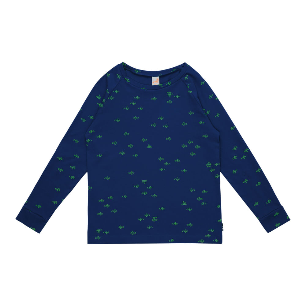 Camiseta Raglan Bebê Menino Green Espacial UV 50+ Azul