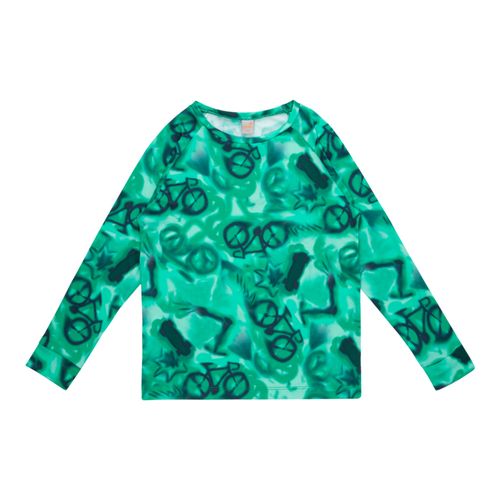 Camiseta Raglan Bebê Menino Green Summer UV 50+ Verde