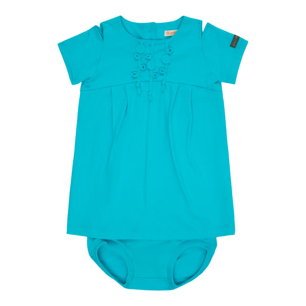 Vestido Bebê Menina Green Frutinha Azul
