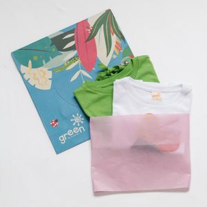 Kit Presente Infantil Menina Green Camisetas Manga Curta Pelicano/Campestre