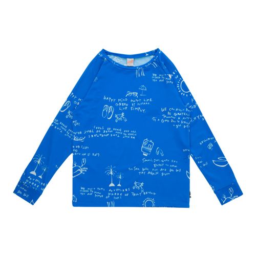Camiseta Raglan Infantil Menino Green ML Summer Vibes UV 50+ Azul