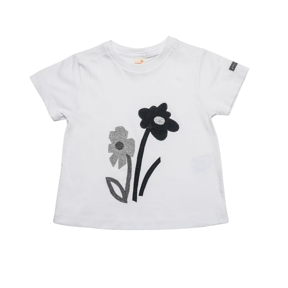 Camiseta Toddler Menina Flower Branco