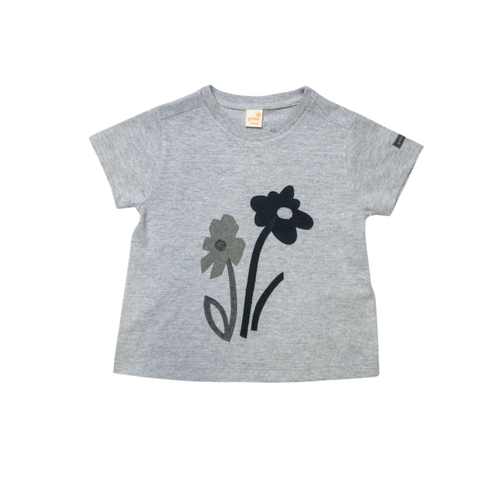 Camiseta Toddler Menina Flower Cinza