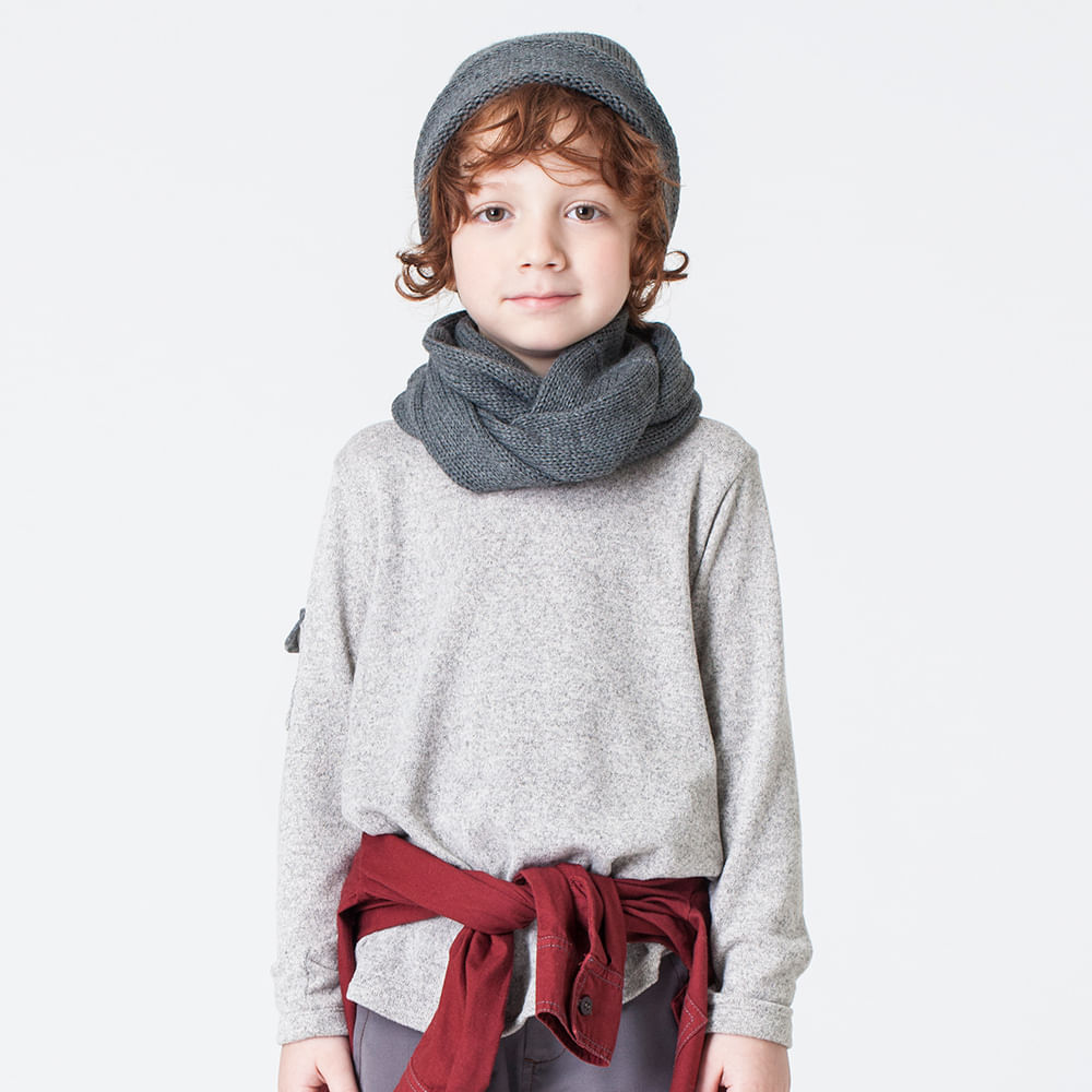 Camiseta Infantil Menino Flocos Off White