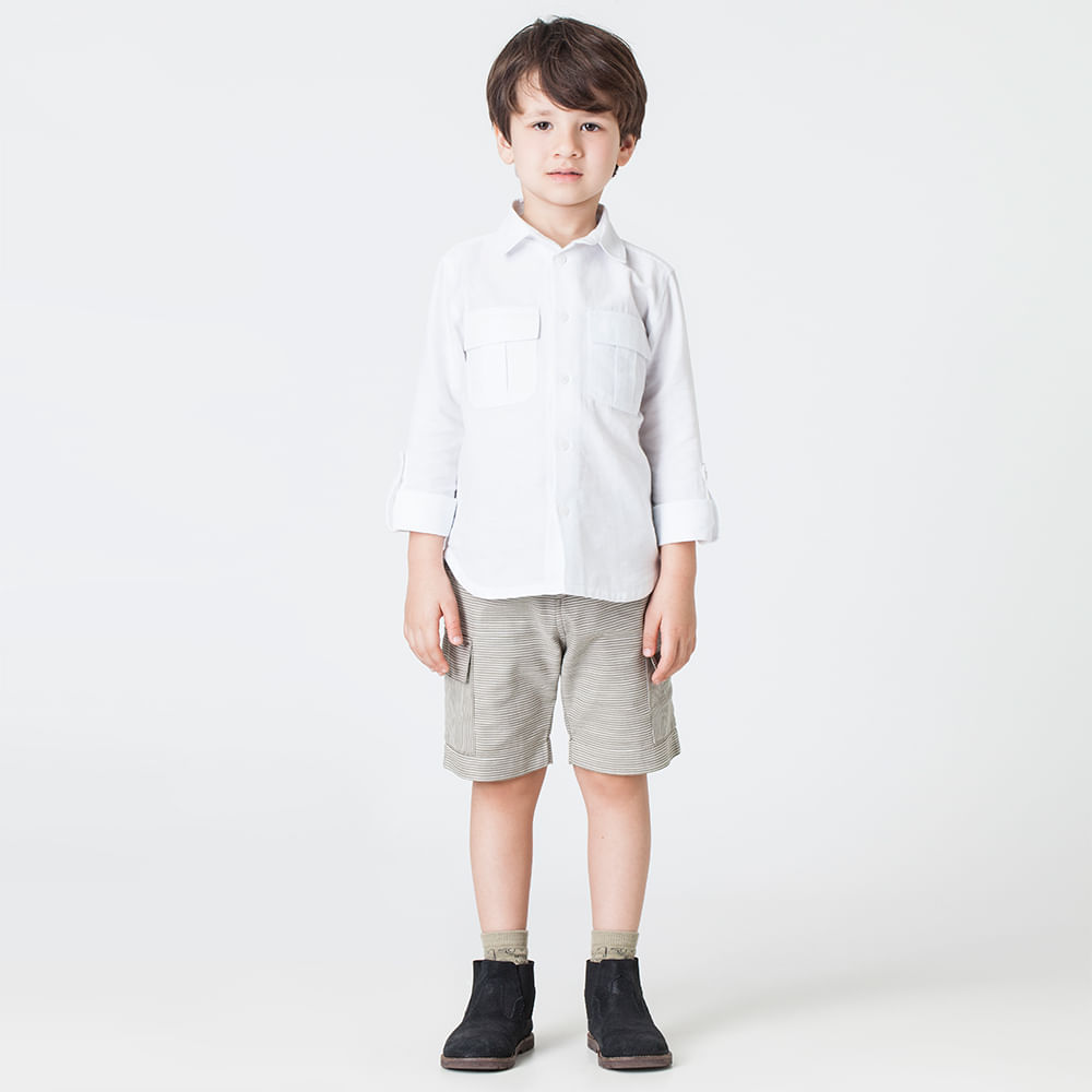 Bermuda Infantil Menino Stripe Verde
