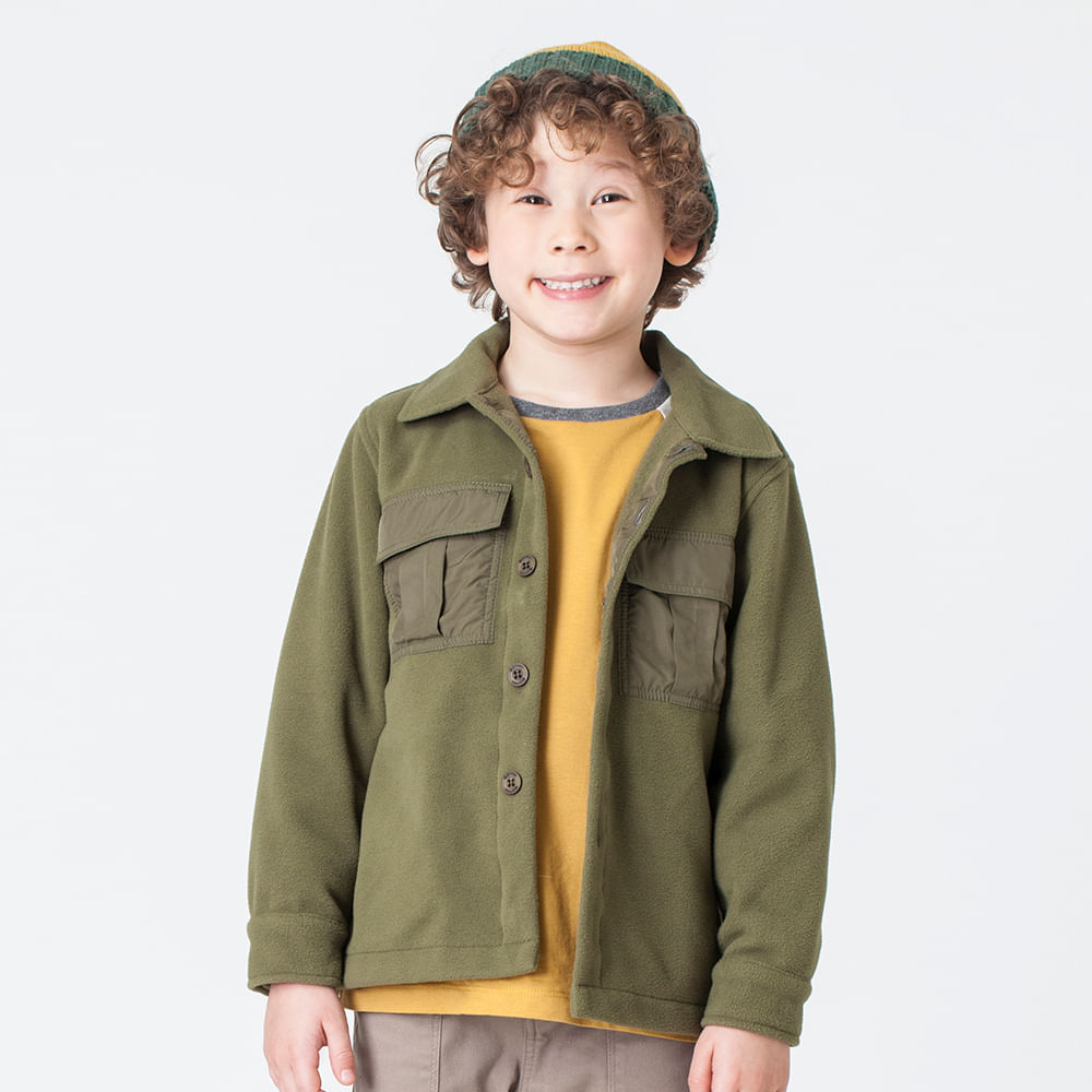 Casaco Infantil Menino Overshirt Verde