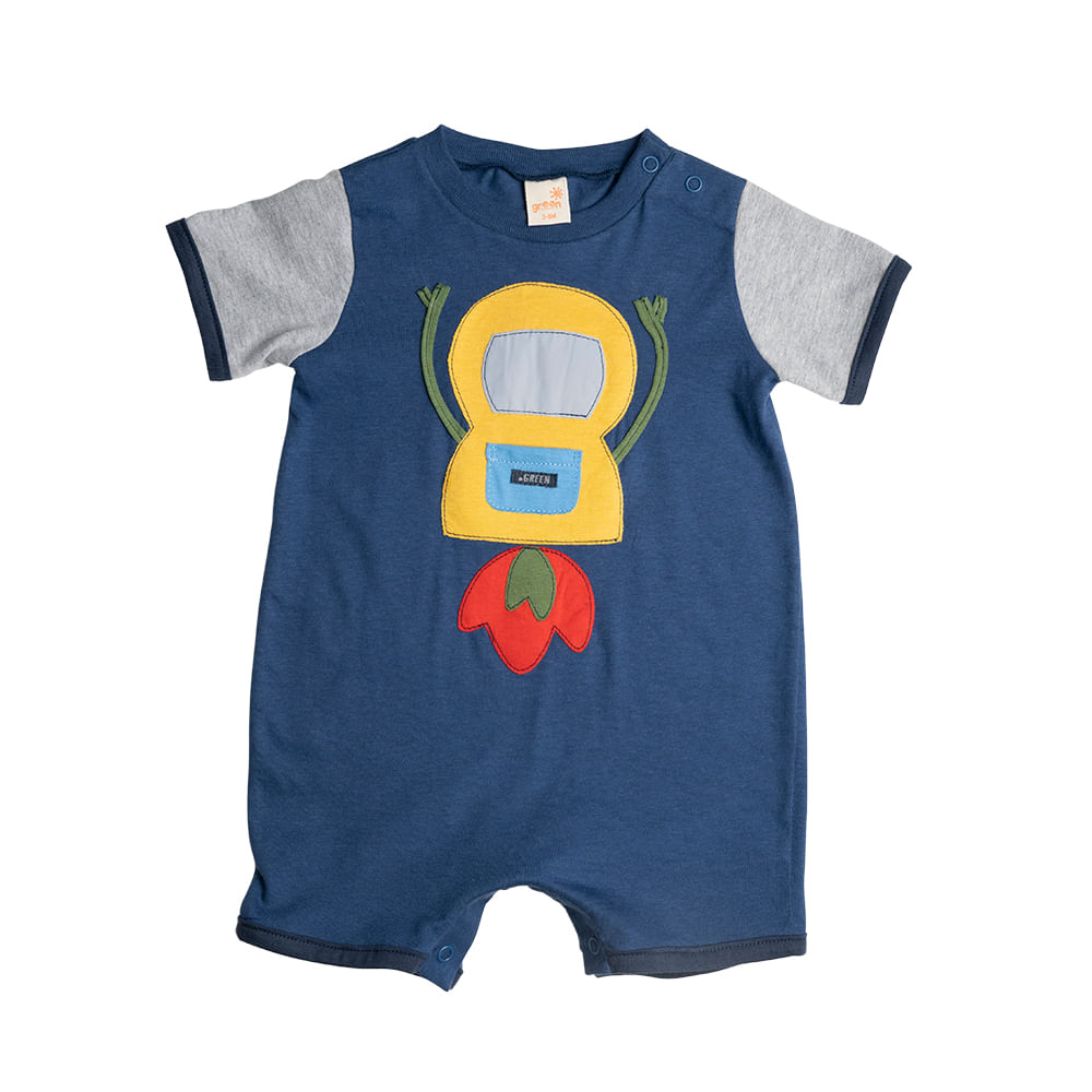 Macacão Bebê Menino Astronauta Azul