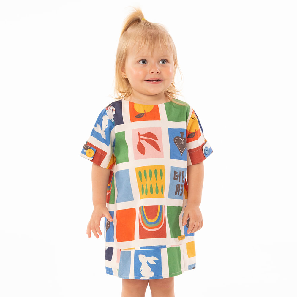 Vestido Toddler Menina Cosmic Colorido