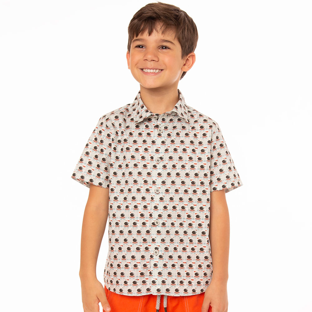 Camisa Infantil Menino Astrogreen Cinza