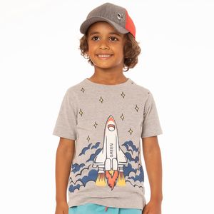Camiseta Infantil Menino Starship Cinza