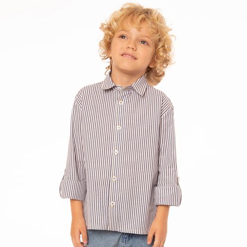 Camisa Infantil Menino Listrada Mix Azul