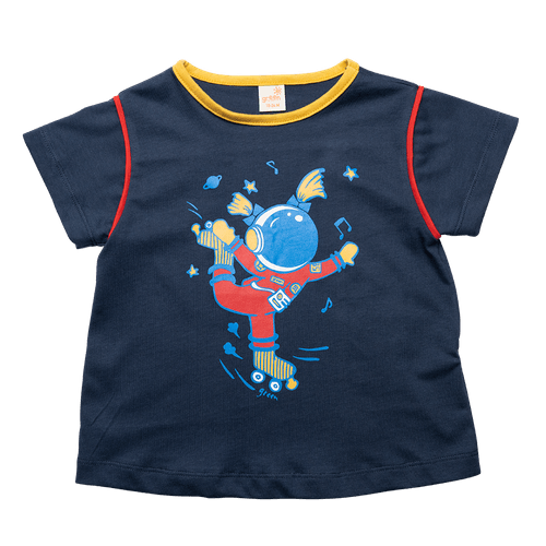 Camiseta Toddler Menina Space Skater Azul