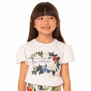 Camiseta Infantil Menina Botanic Garden Branco