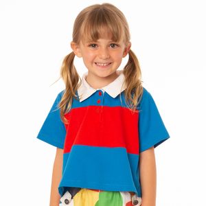 Camiseta Polo Infantil Menina Space Colour Vermelha