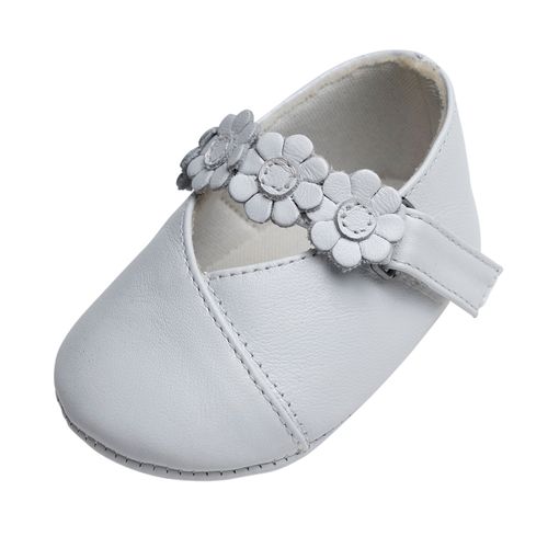 Sapato Bebê Menina Flower Branco