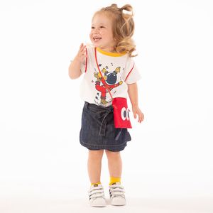 Camiseta Toddler Menina Space Skater Branca