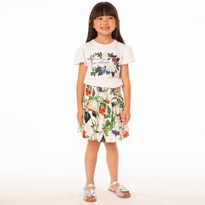 Camiseta Infantil Menina Botanic Garden Branco