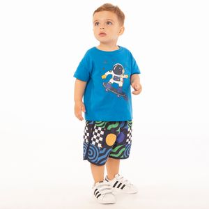 Conjunto Toddler Menino Grav Waves Azul