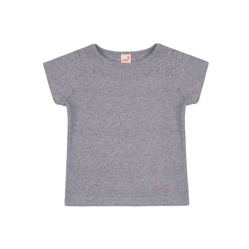Camiseta Toddler Menina Green Básica RIB Cinza Claro