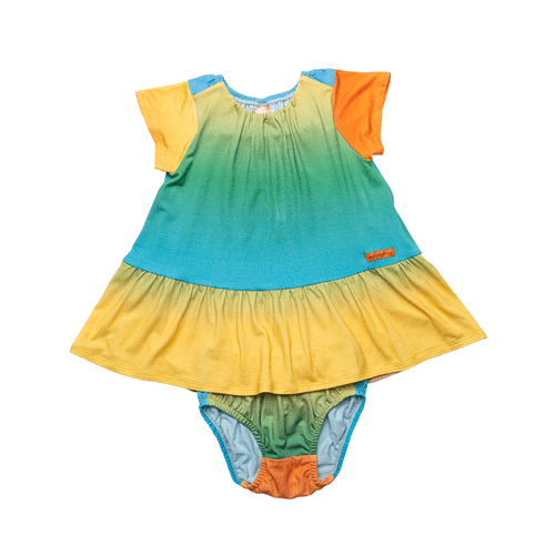 Vestido Bebê Menina Galaxy Rainbow Colorido
