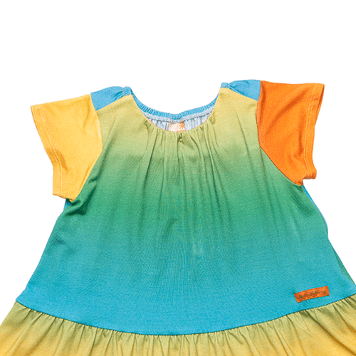 Vestido Bebê Menina Galaxy Rainbow Colorido