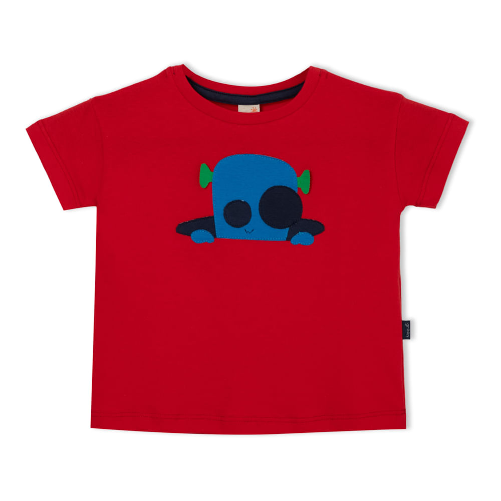 Camiseta Toddler Menino Alien Vermelha