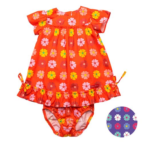 Vestido Bebê Menina Sunny Flowers Azul