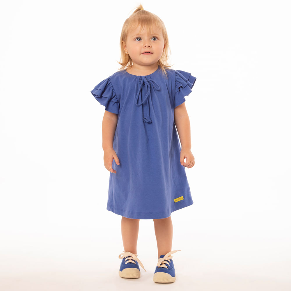Vestido Toddler Menina Resort Azul