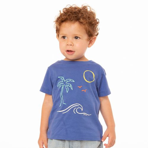 Camiseta Toddler Menino Relax Azul