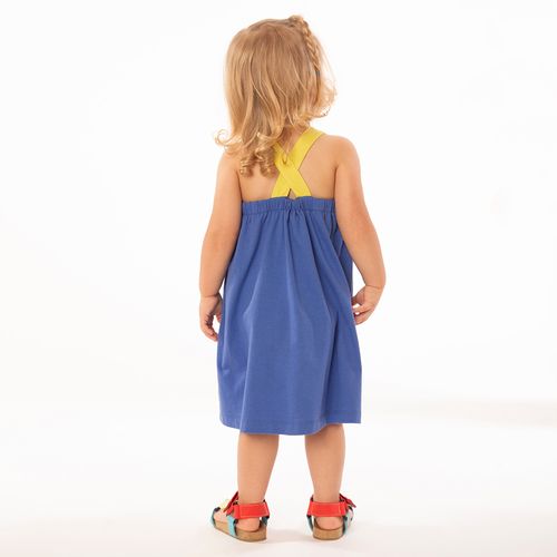 Vestido Toddler Menina Coqueiro Azul