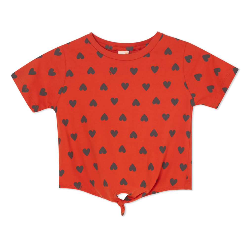 Camiseta Infantil Menina Sweet Heart Vermelha