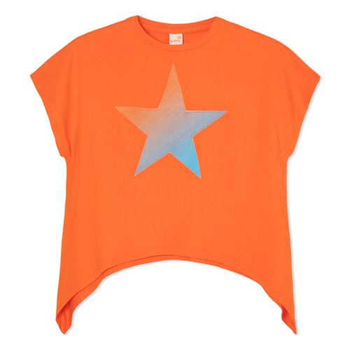 Camiseta Infantil Menina Super Star Laranja