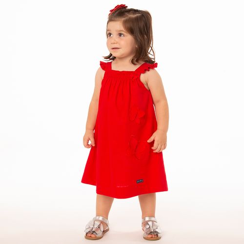 Vestido Toddler Menina Flow Vermelho