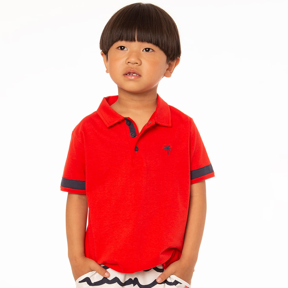 Polo Infantil Menino Sailor Vermelho