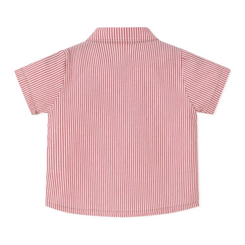 Camisa Bebê Menino Listrada Sailboat Vermelha