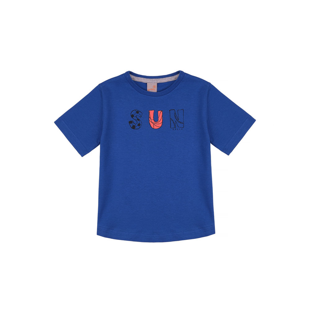 Camiseta Infantil Menina Sun Azul