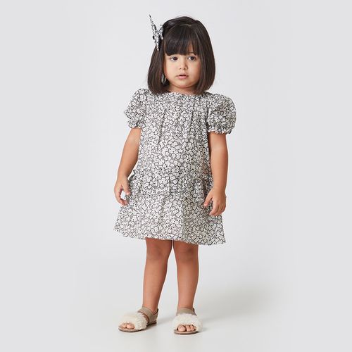 Vestido Toddler Menina Flor de Renda Branco