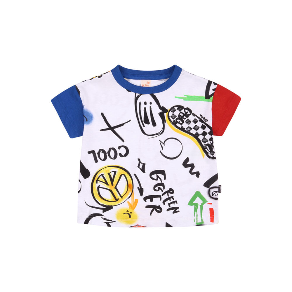 Camiseta Toddler Menino Graffiti Branco