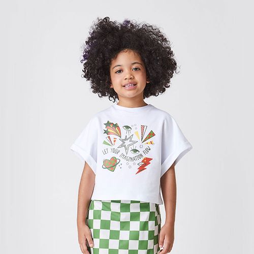 Camiseta Infantil Menina Pop Art Branca