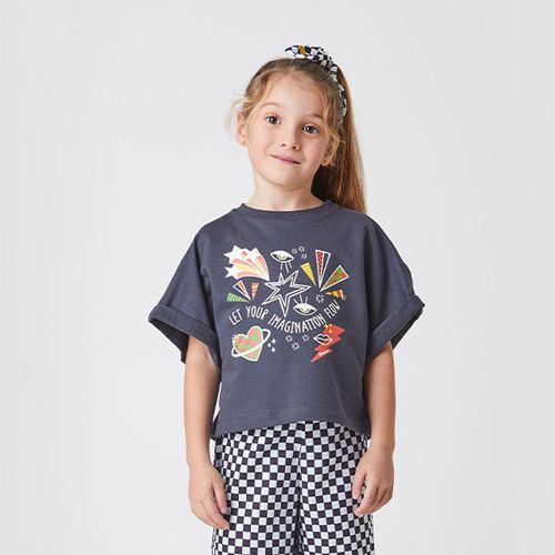 Camiseta Infantil Menina Pop Art Chumbo